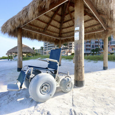 beach wheelchair at Pink Shell Resort in Fort Myers
