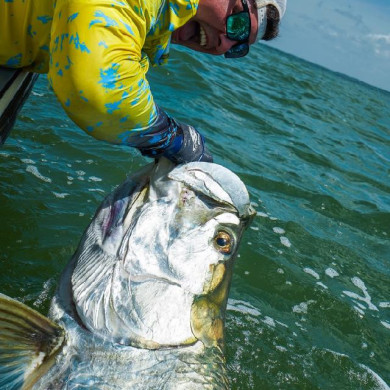 Having Fun catching a large fish